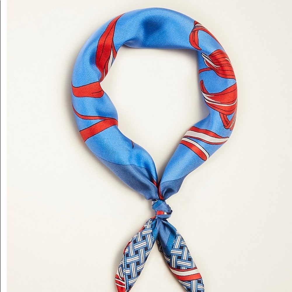 Ann Taylor iris silk little scarf - Picture 3 of 12